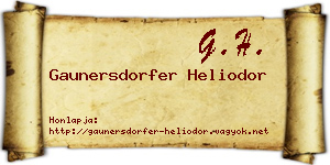 Gaunersdorfer Heliodor névjegykártya